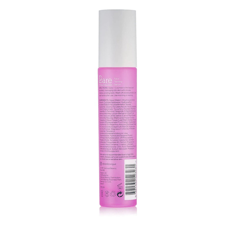 Bare by Vogue Face Tanning Serum Dark Ingredients